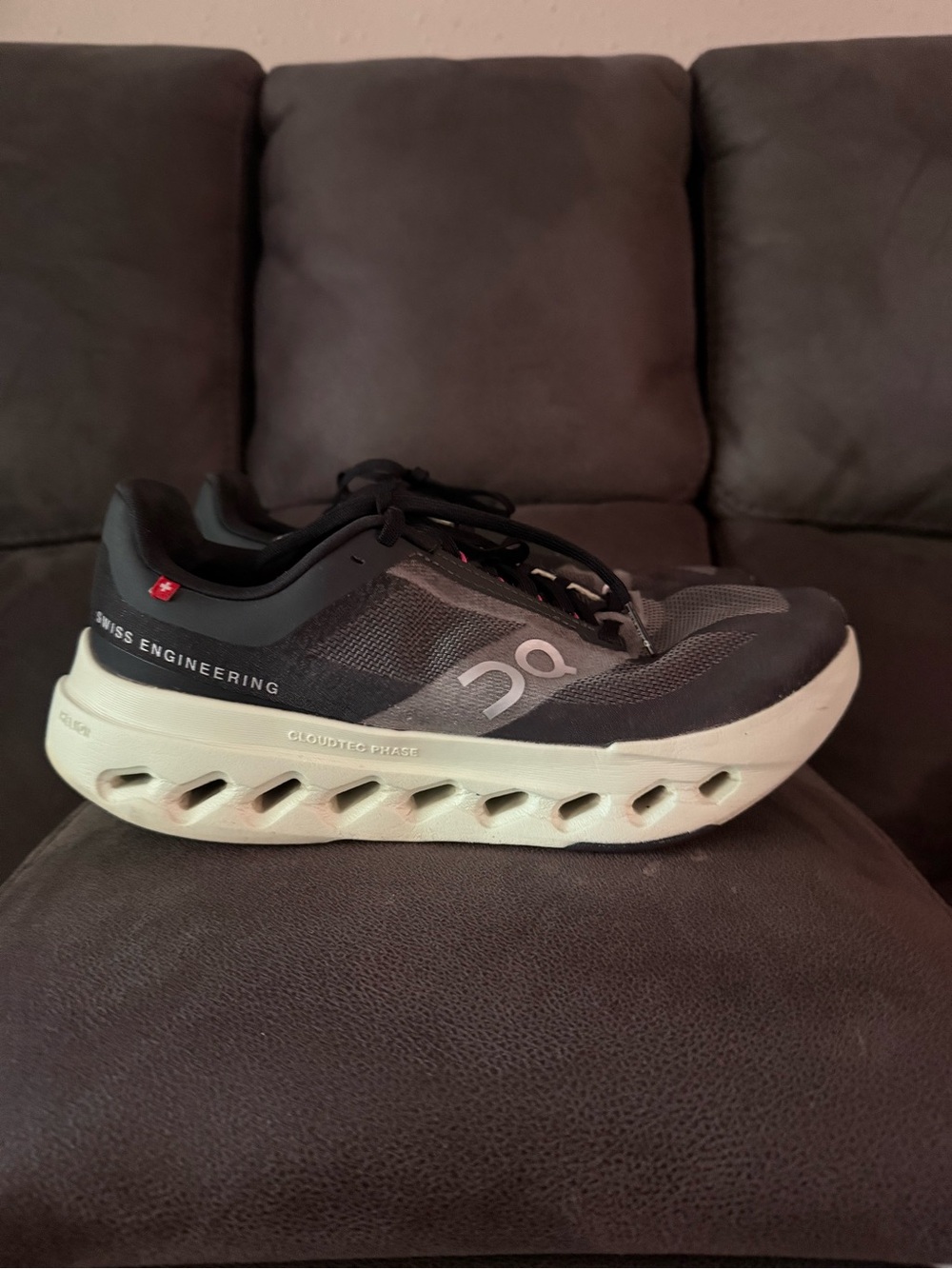 On Running Gray and Black Women Athletic Running Shoes